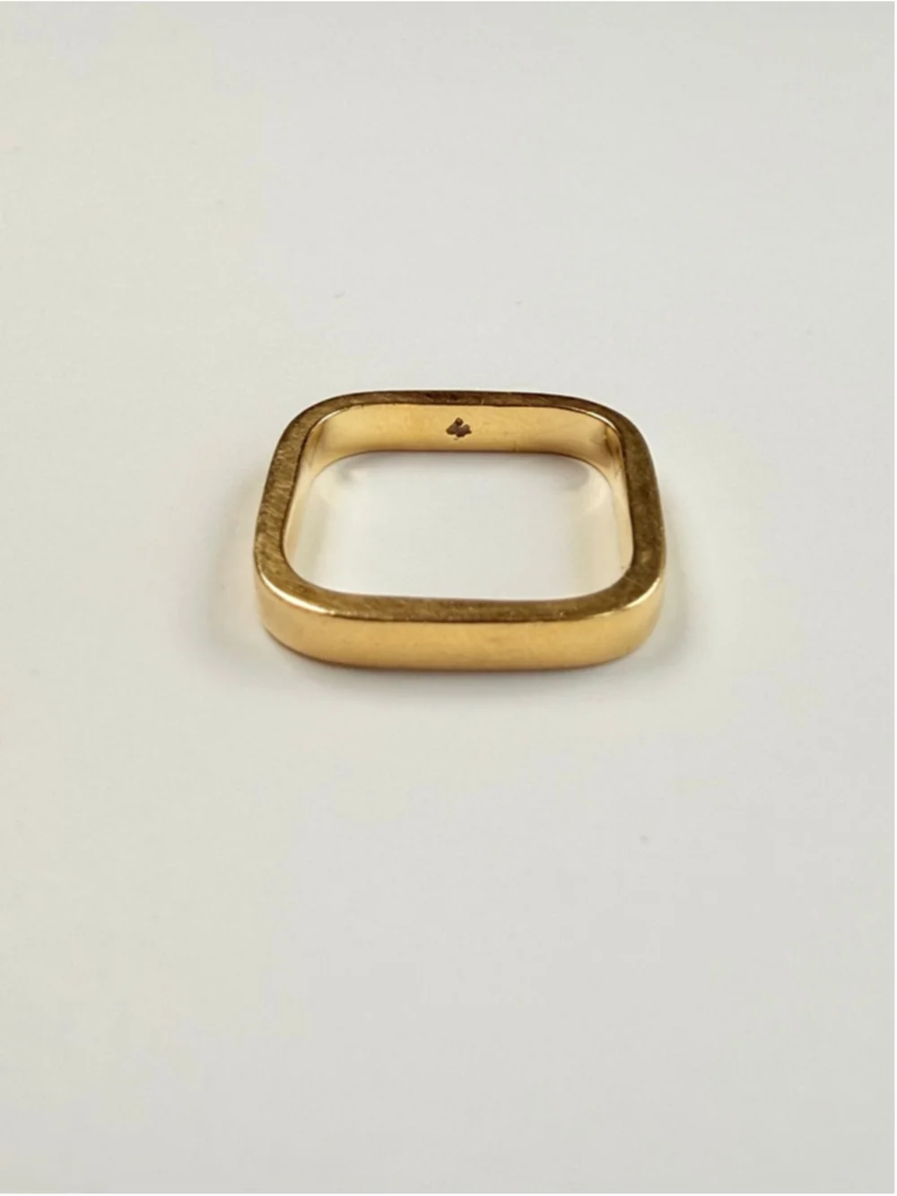 14K Solid Gold Designer NOVA Modern Geometric Square Band Stacking Ring - Picture 3 of 7
